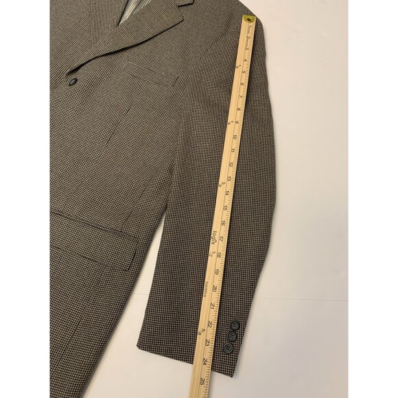 Mazzoni Tweed Blazer Mens 40R Houndstooth Gray Jacket Sportcoat - Picture 8 of 14